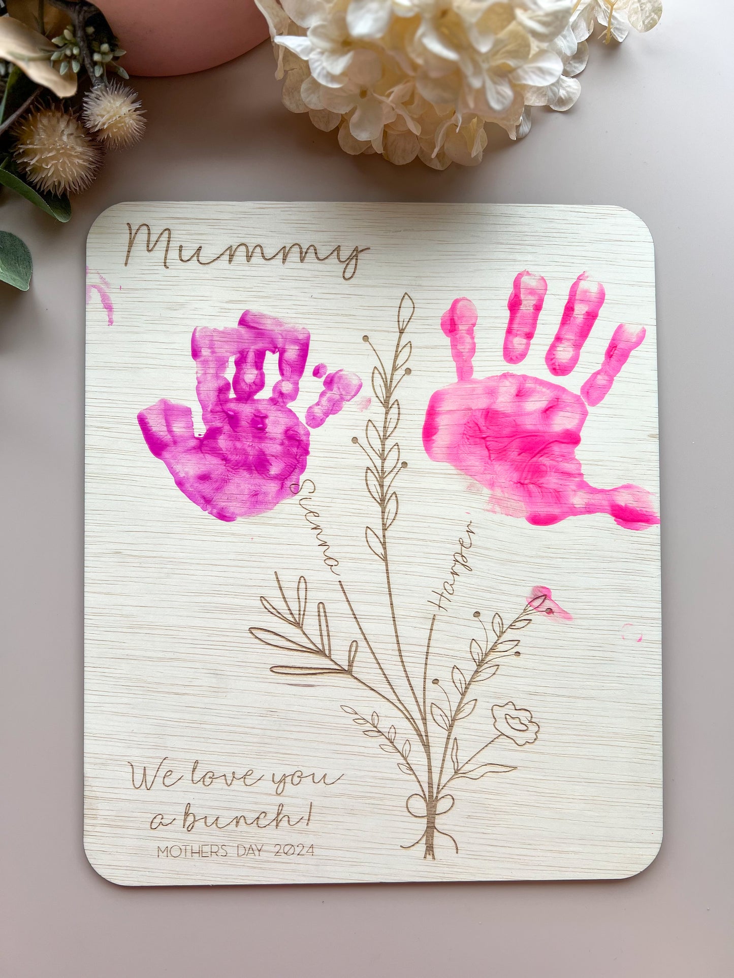 Handprint Bouquet Plaque