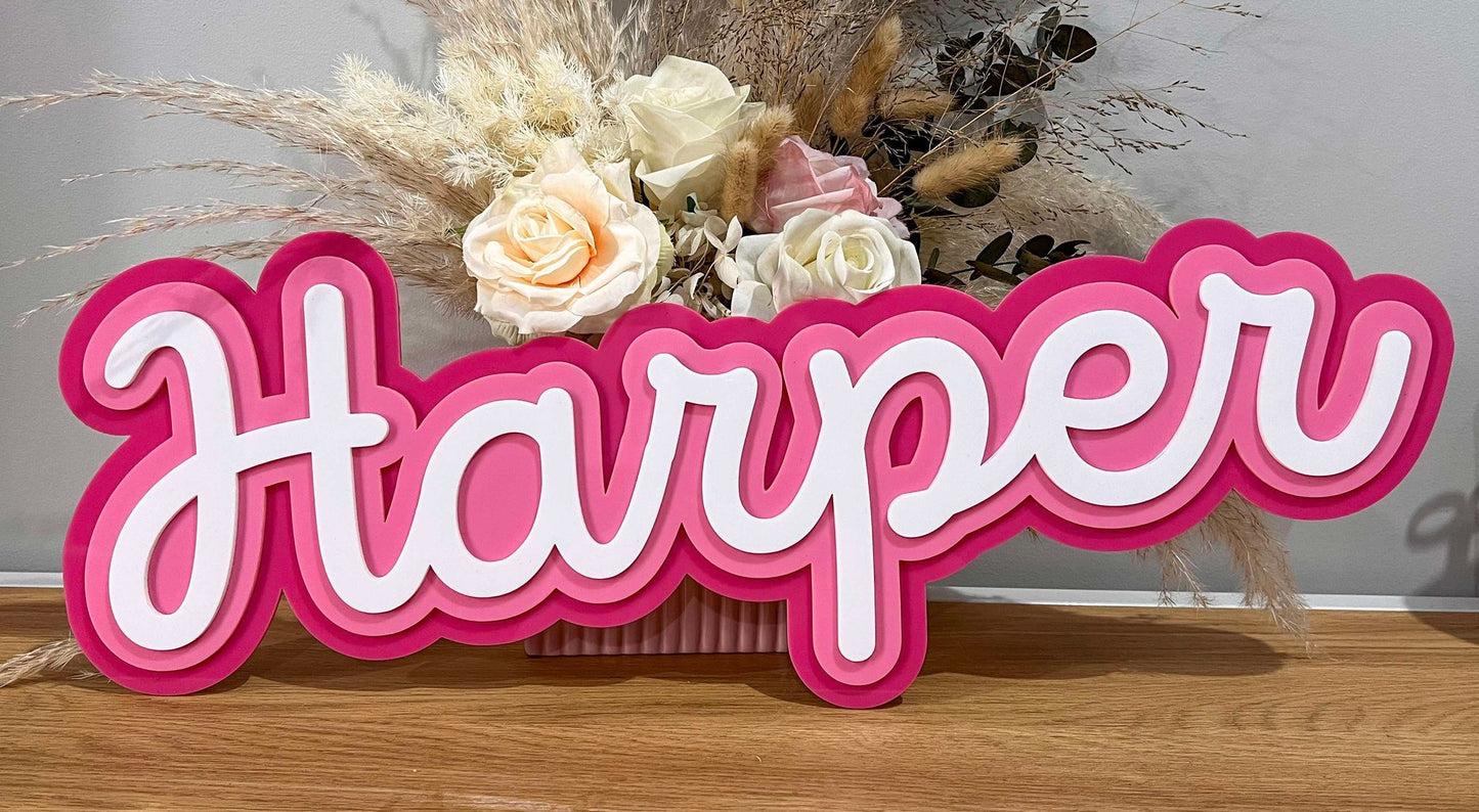 Triple Layer Wall Name Plaques