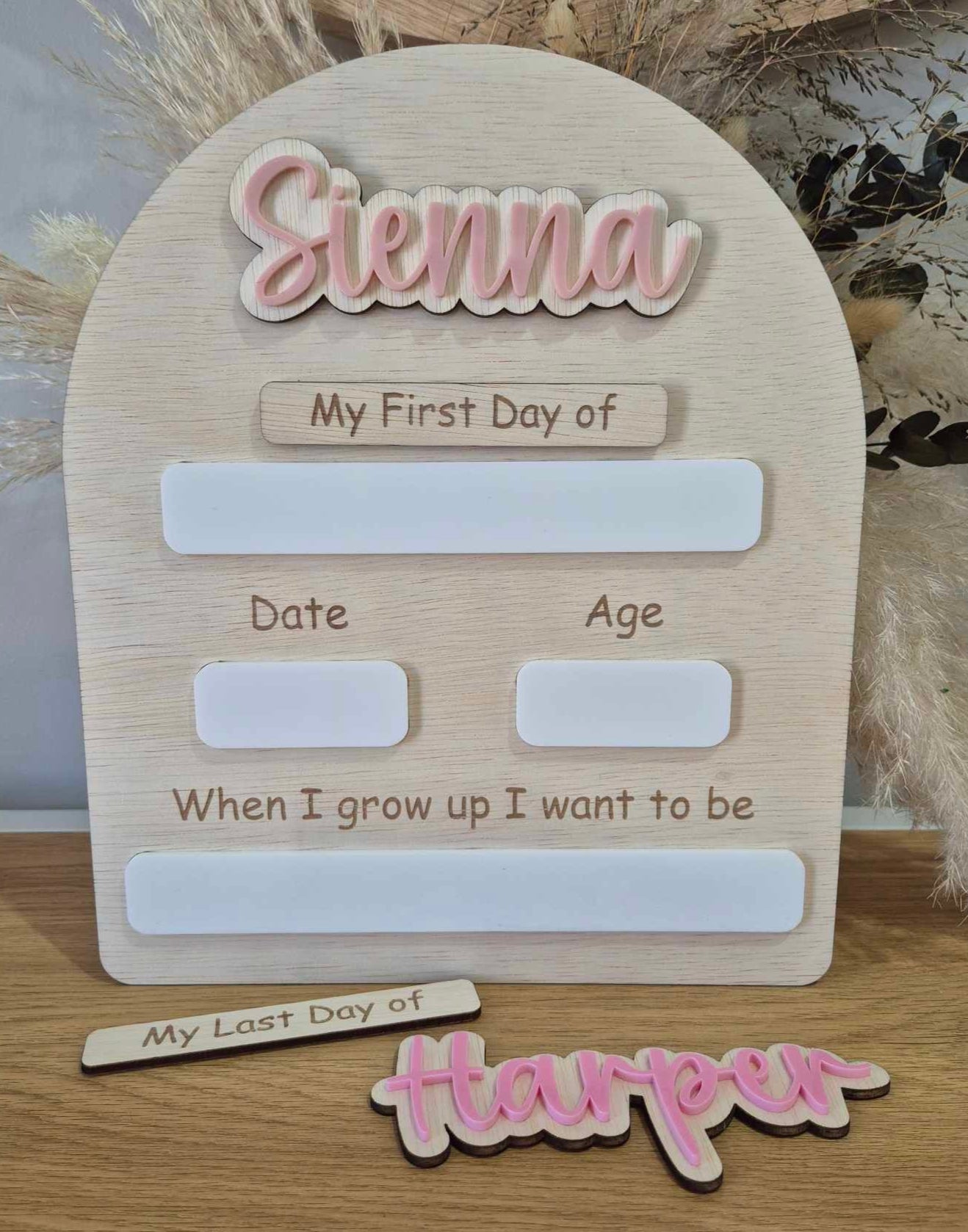 Interchangeable "First/Last Day" Board (personalised)