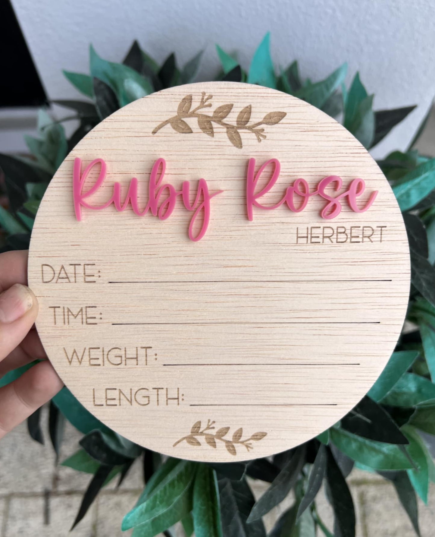 Name - Birth Details Announcement Plaque