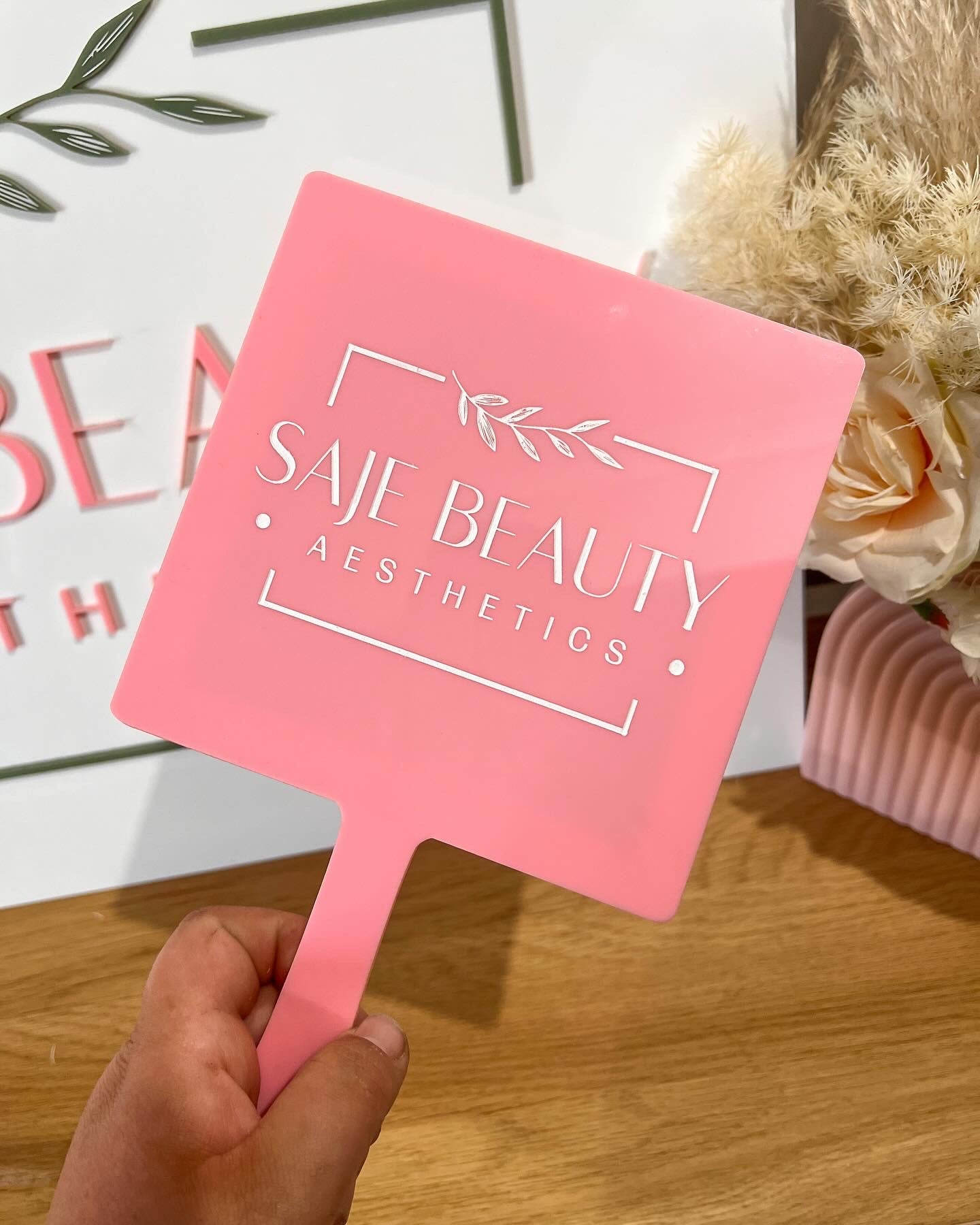 Custom Handheld Engraved Beauty Mirror