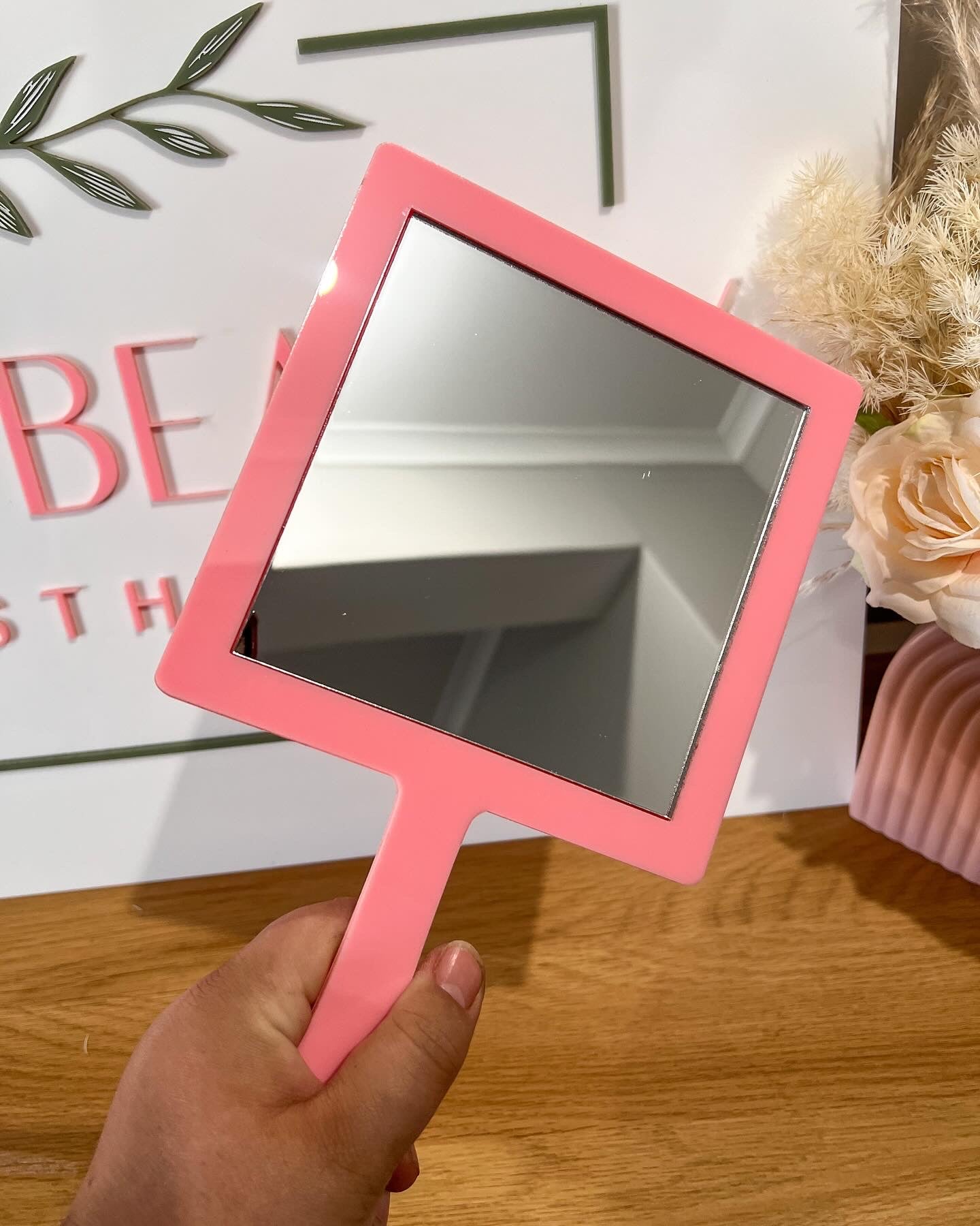 Custom Handheld Engraved Beauty Mirror