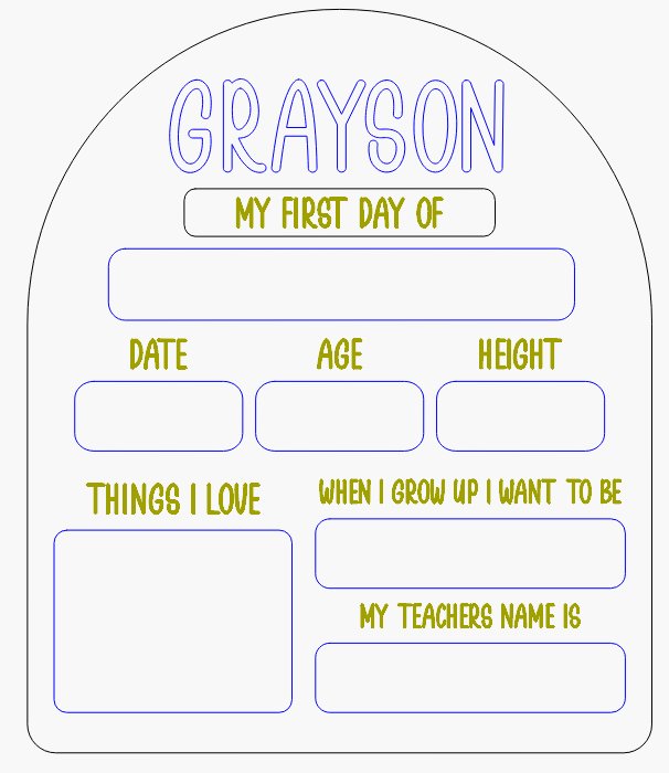 "My First & Last Day" Board with Extra Details