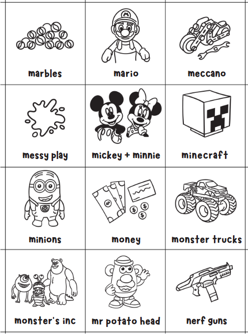 Kids Toy Storage Tub Labels