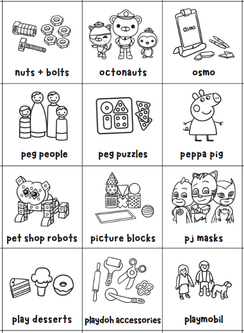 Kids Toy Storage Tub Labels