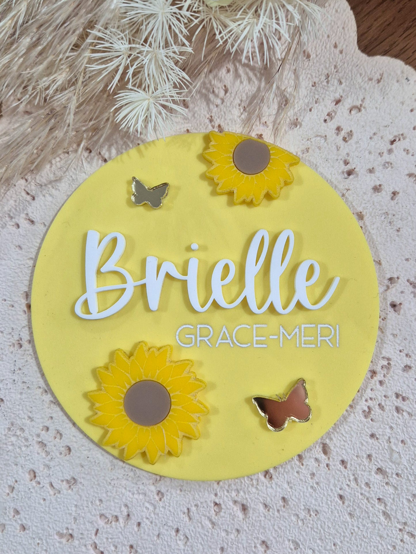 Name Announcement Plaque - Sunflowers
