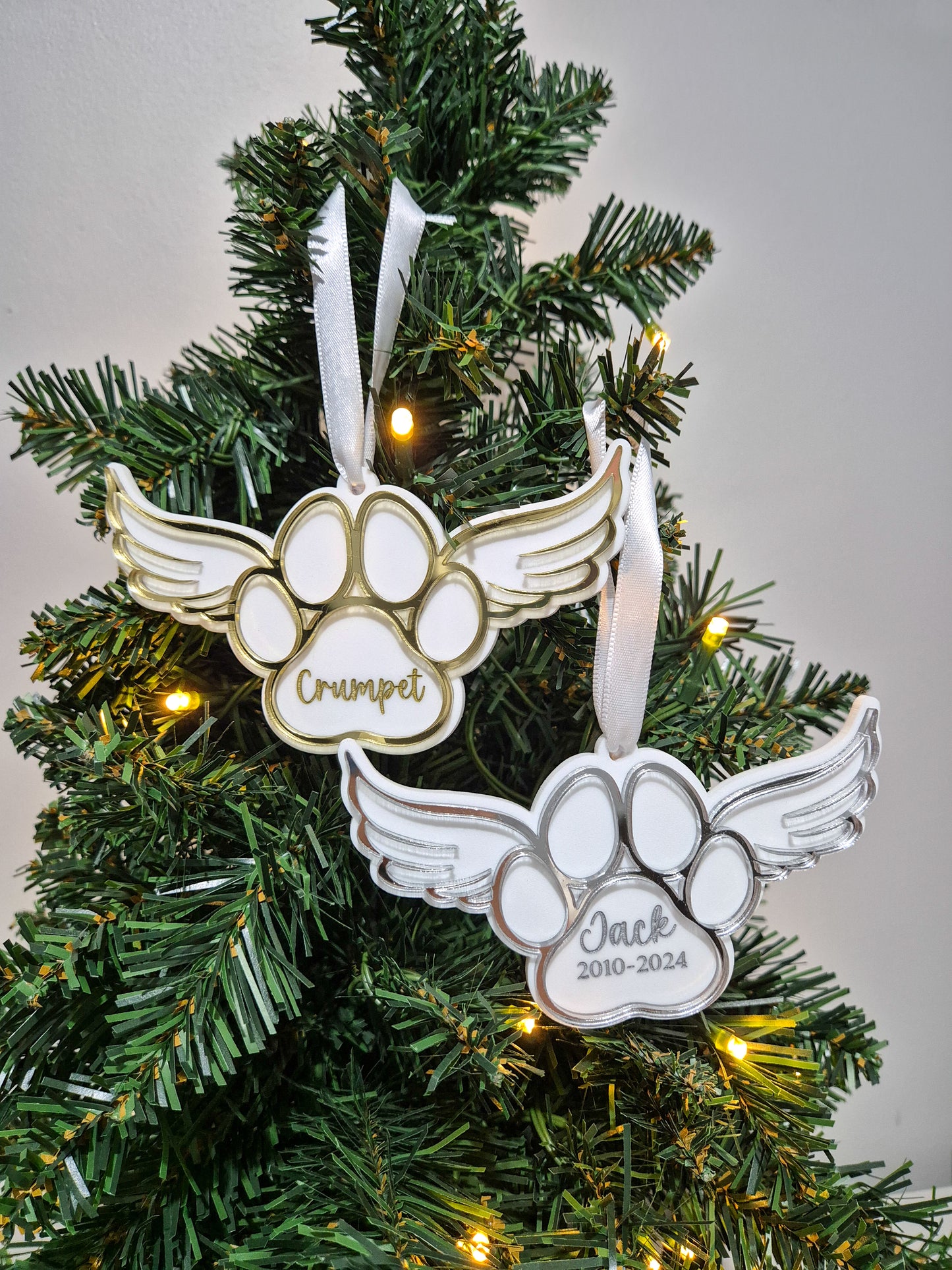 Pet Paw Print Memorial Ornament