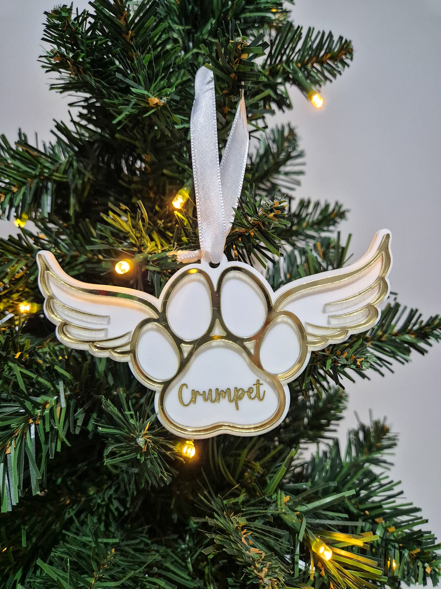 Pet Paw Print Memorial Ornament