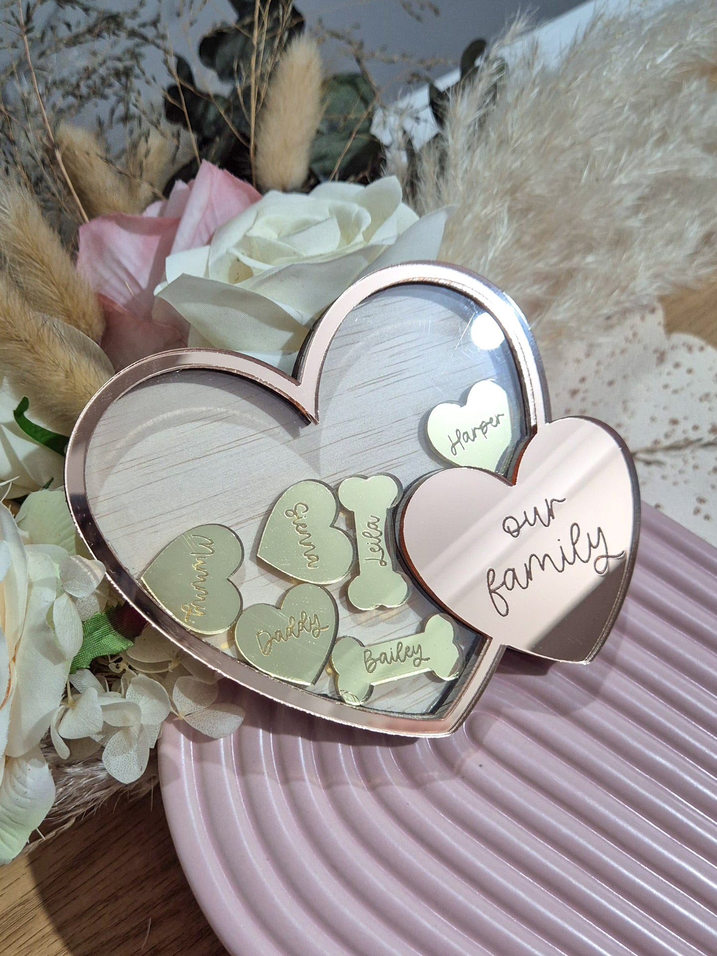 Heart Family Shaker Fridge Magnet