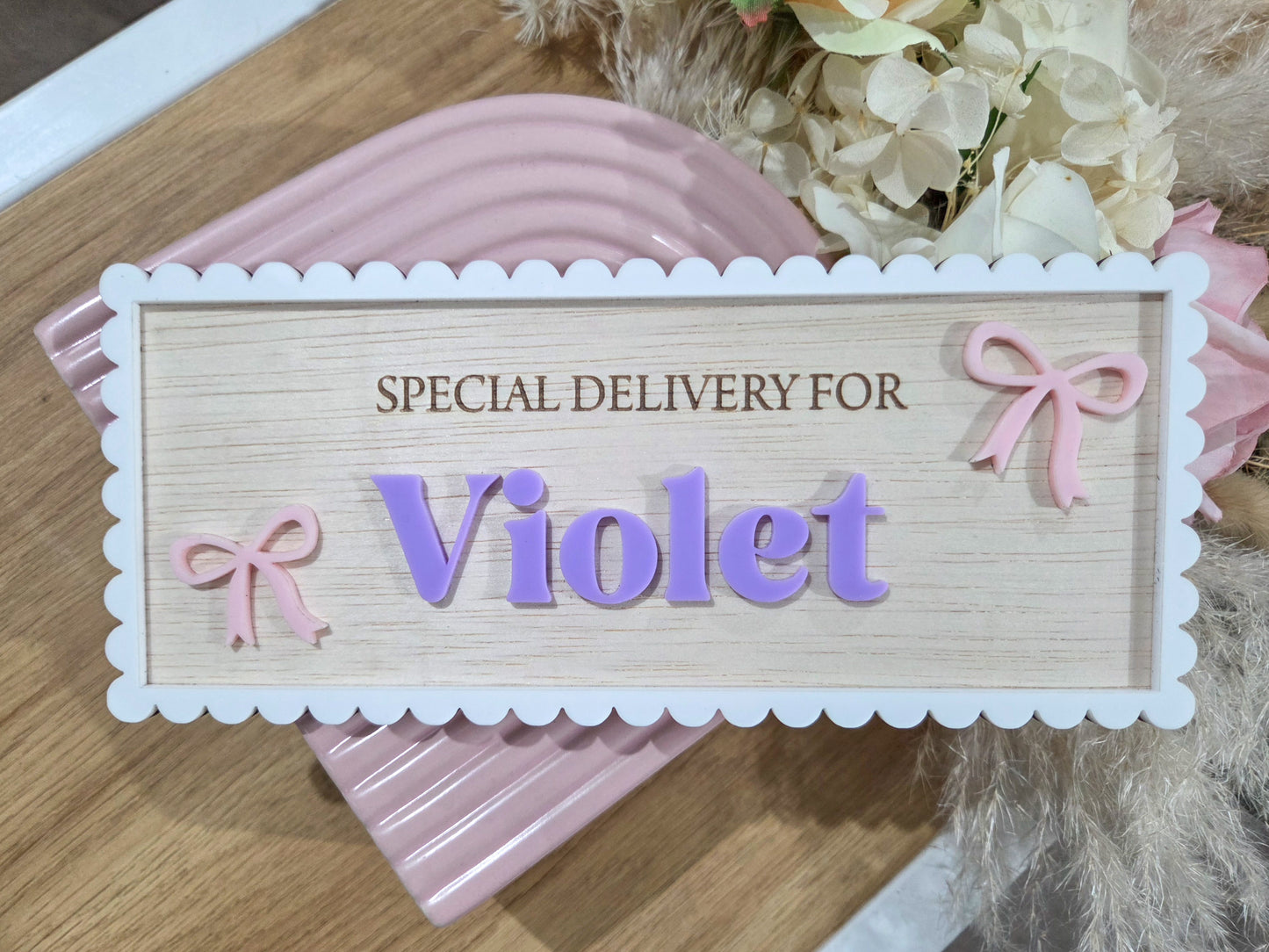 DIY Crate - Bow Design - PLAQUE ONLY