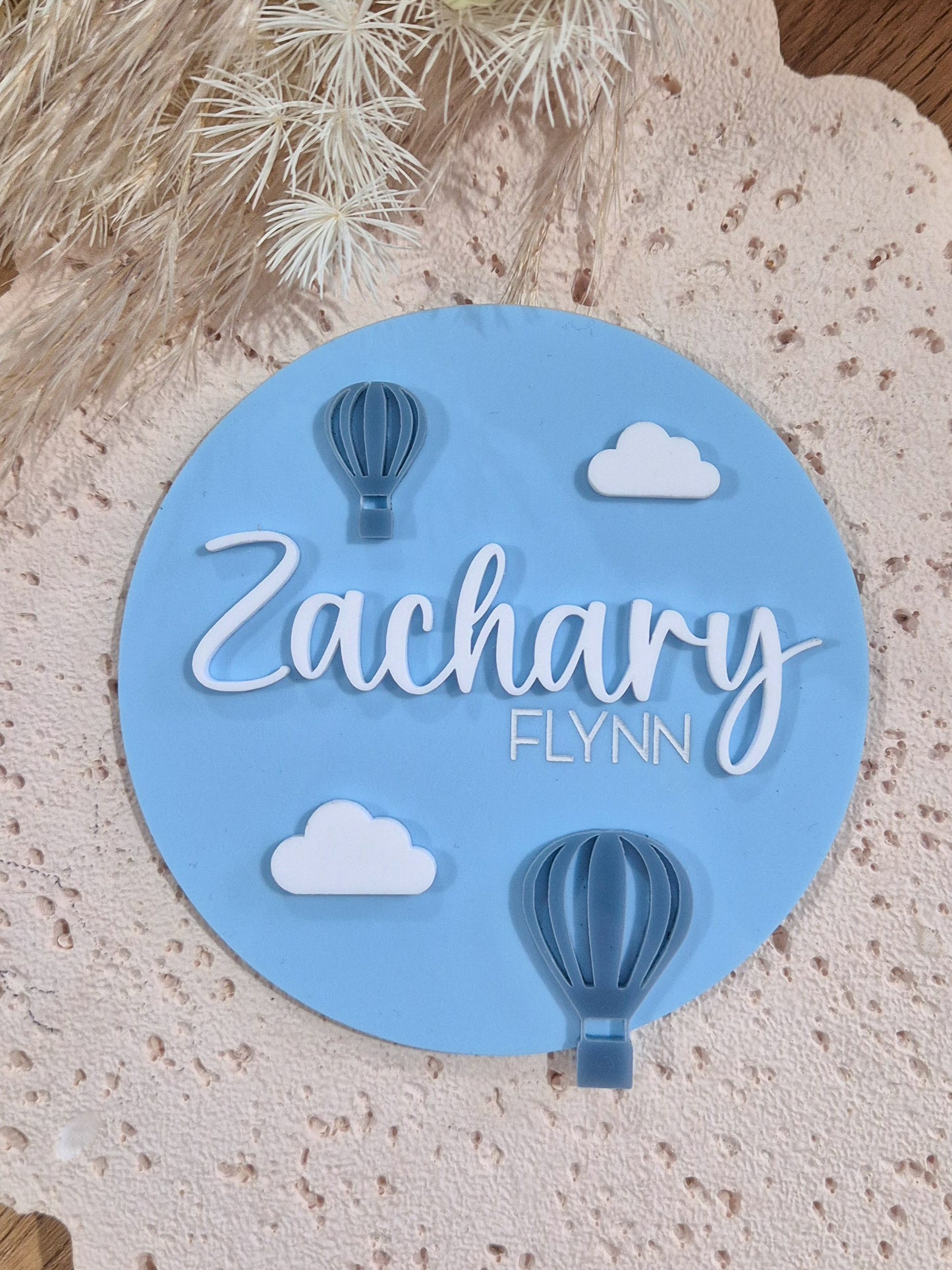 Name Announcement Plaque - Hot Air Balloons