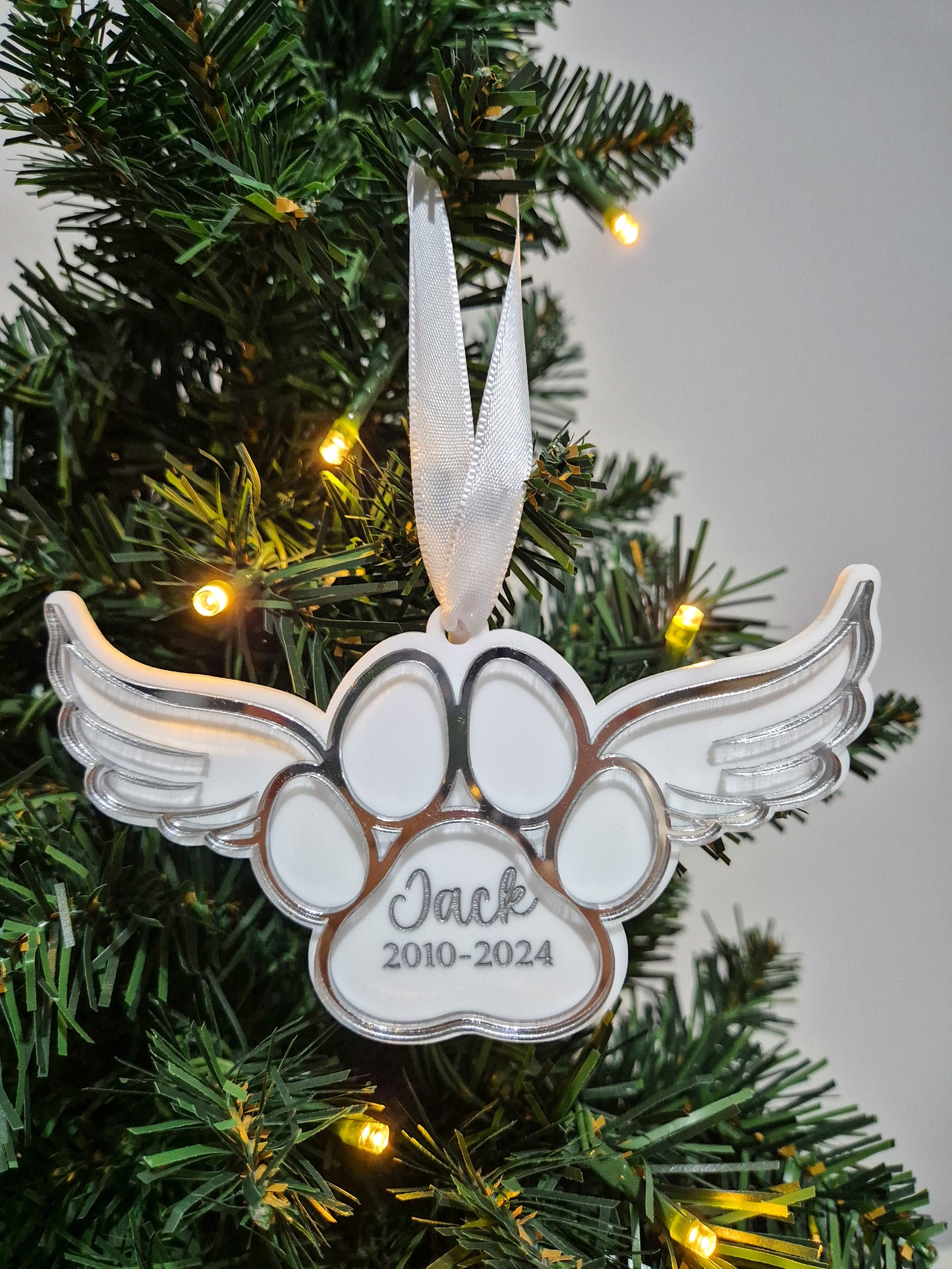 Pet Paw Print Memorial Ornament