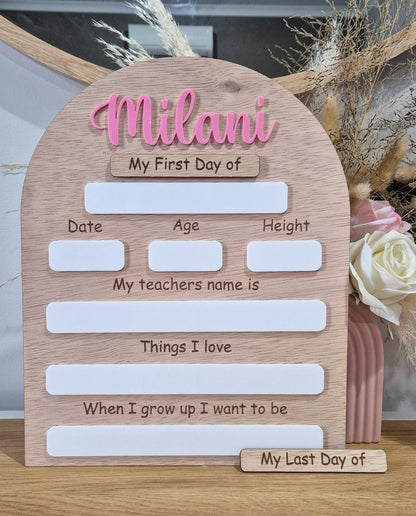 First Day Board - with Extra Details