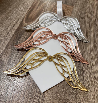 Memorial Christmas Ornament Heart Wings