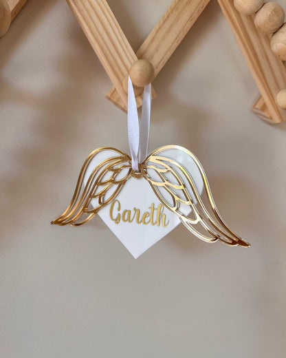Memorial Christmas Ornament Heart Wings