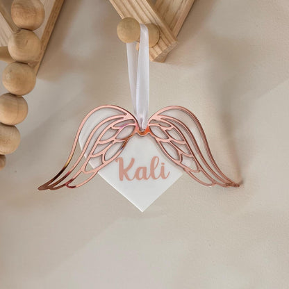 Memorial Christmas Ornament Heart Wings