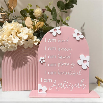 Affirmation Plaque - Acrylic Accents