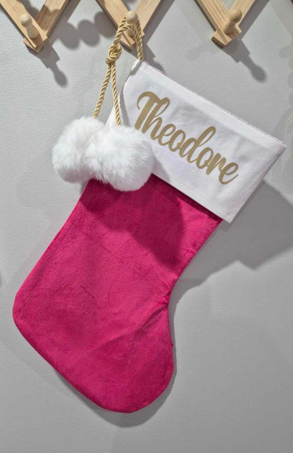 Personalised Christmas Velvet Santa Stocking