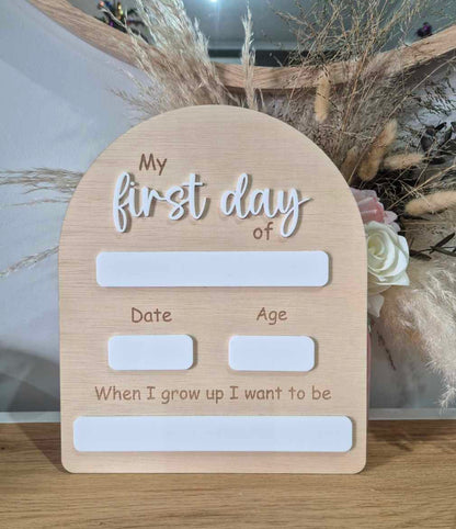 "My First Day" Board
