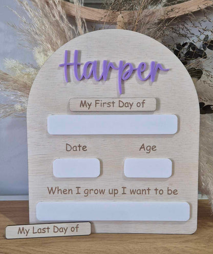 "My First/Last Day" Board