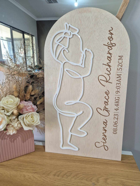 Baby Scale 1:1 Birth Stats Plaque