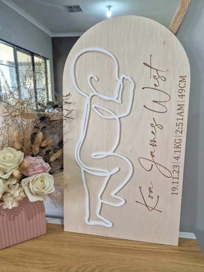 Baby Scale 1:1 Birth Stats Plaque