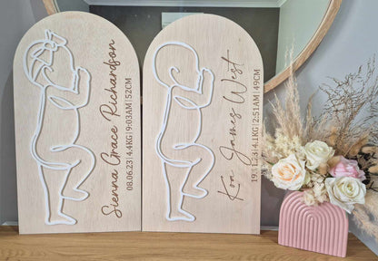 Baby Scale 1:1 Birth Stats Plaque