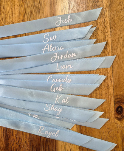 Personalised Wine Glass Ribbon Place Setting