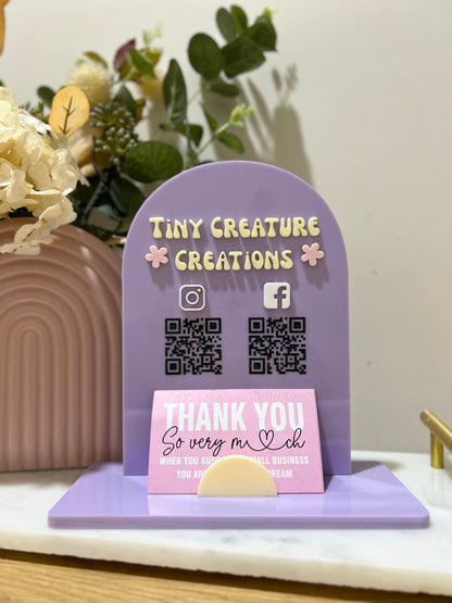 Arch Business Card Holder Sign