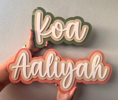 Triple Layer Wall Name Plaques