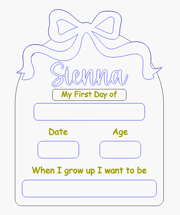 "My First Day" Board - Bow