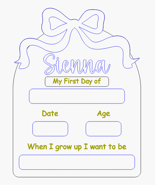 "My First Day" Board - Bow