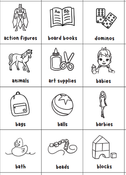 Kids Toy Storage Tub Labels