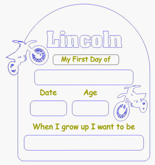 First/Last Day Board  - Motorbikes