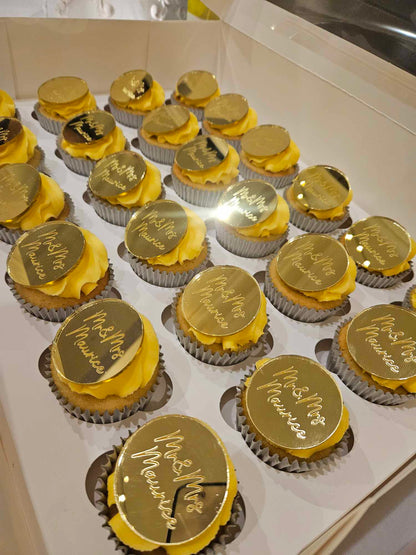 Acrylic Circle Engraved Cupcake Topper