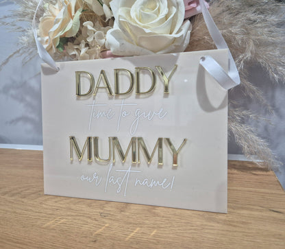 Page Boy/Flower Girl Sign - Last Name