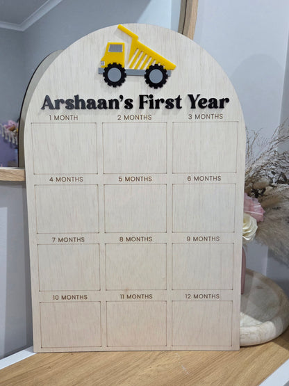 First Year Birthday Photo Board