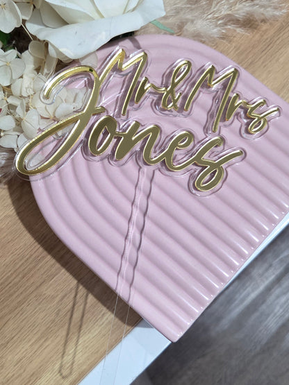 Mr & Mrs Cake Topper