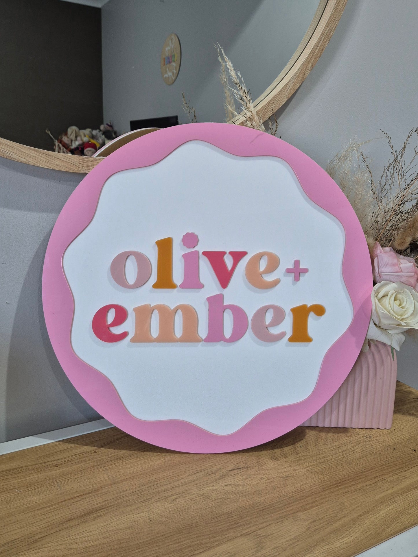 Round Acrylic Business Sign