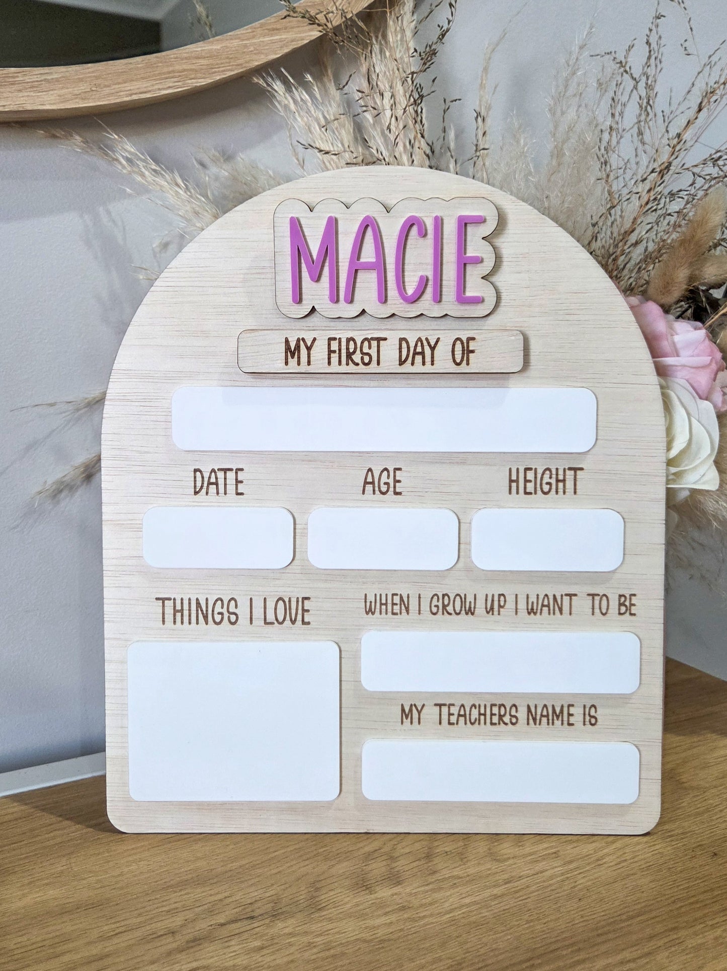 First/Last Day Board with Extra Details