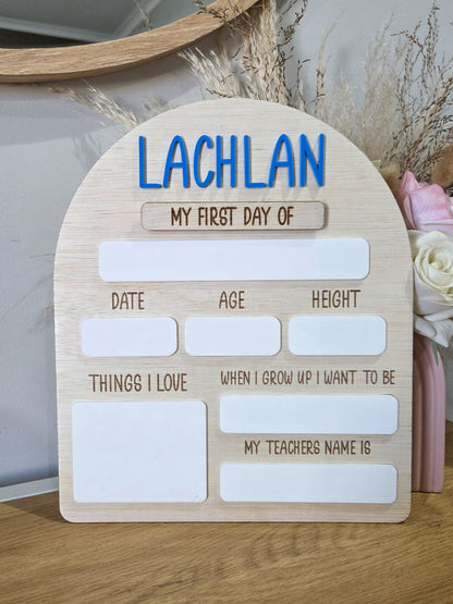 First/Last Day Board with Extra Details