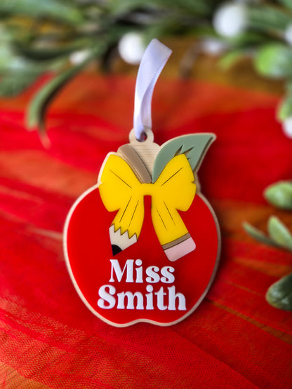 Teacher Apple Ornament