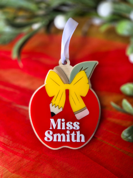 Teacher Apple Ornament