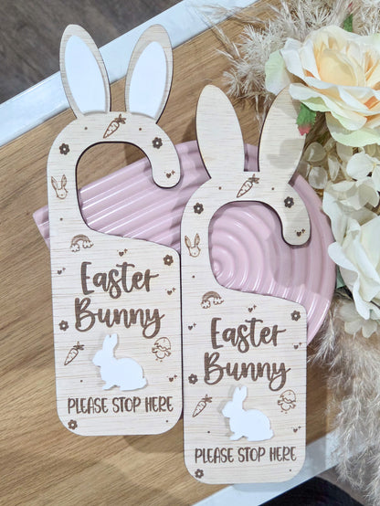 Easter Bunny Stop Here Door Hanger