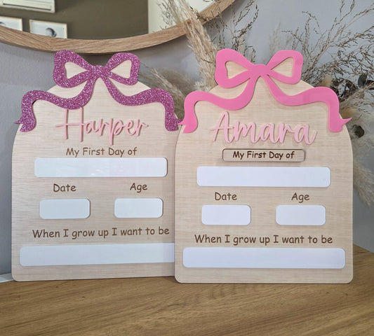 "My First Day" Board - Bow