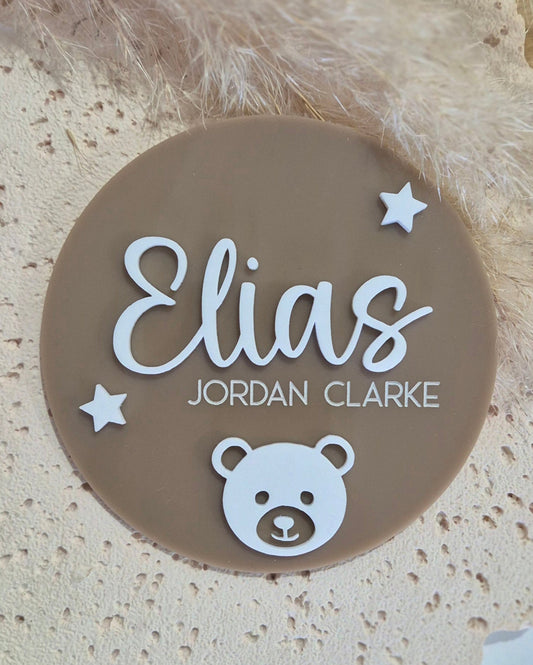 Name Announcement Plaque - Bear
