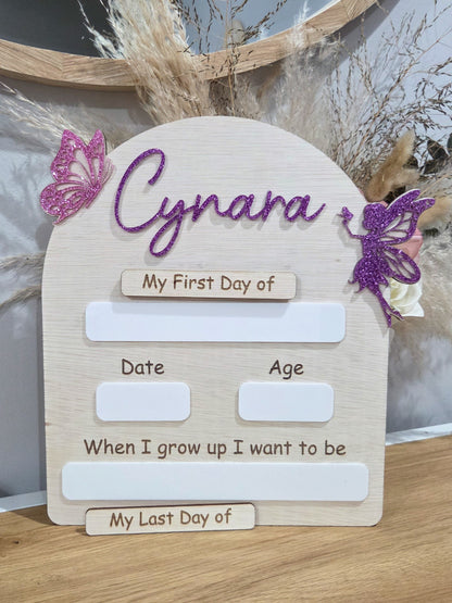 First/Last Day Board - Fairy Butterfly