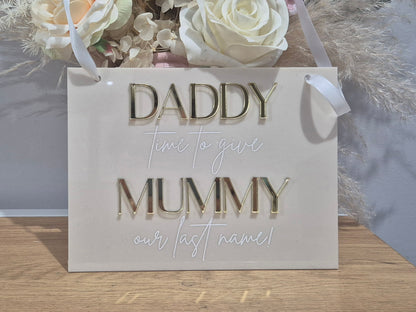 Page Boy/Flower Girl Sign - Last Name