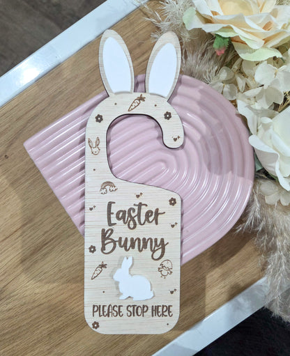 Easter Bunny Stop Here Door Hanger