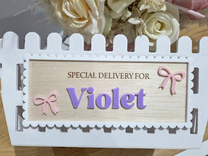 DIY Crate - Bow Design - PLAQUE ONLY